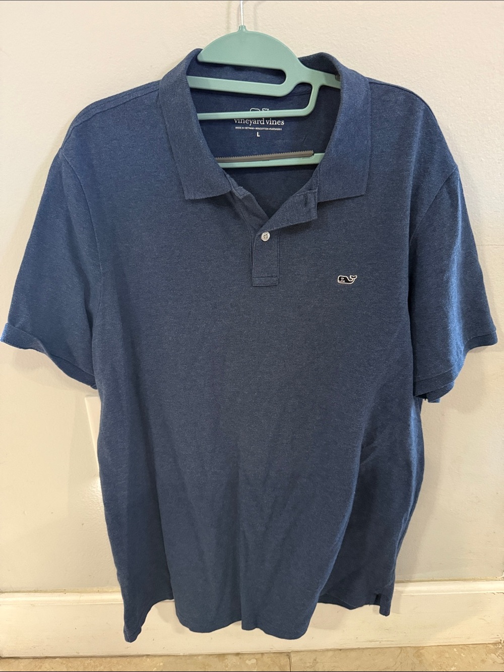 Vineyard Vines Men's Polo Shirt in Navy Blue with Whale Logo